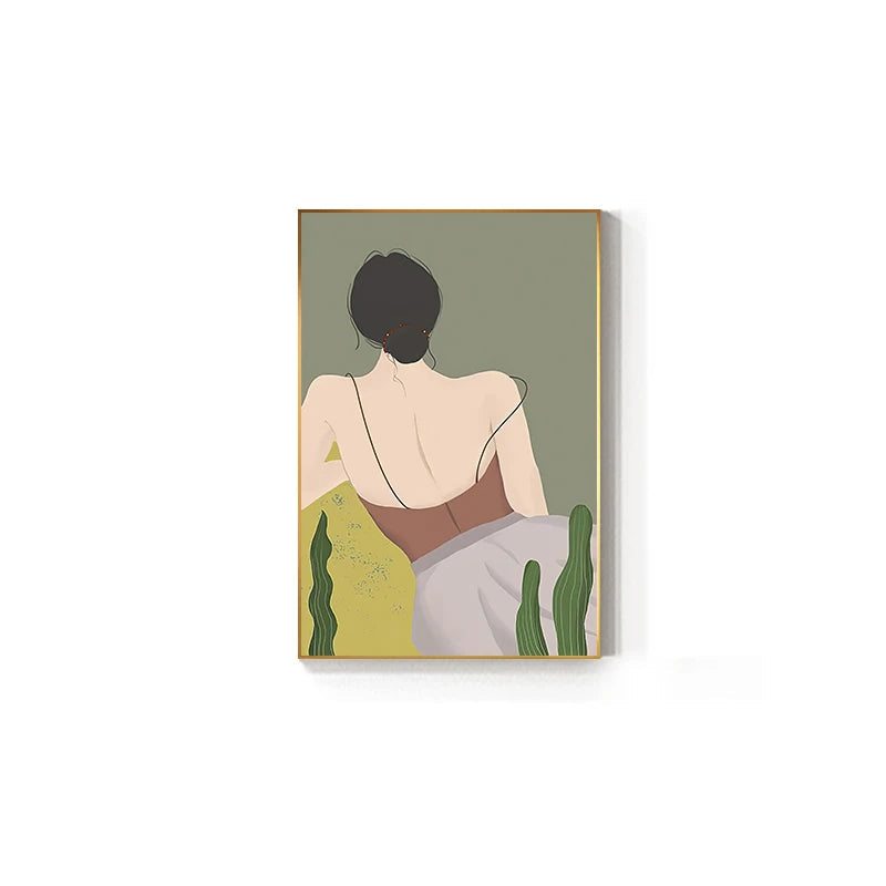 Modern Abstract Beauty Fashion Girl Figure Art Fine Art Canvas Prints - Pictures For Living Room Bedroom Boutique Salon Art Decor