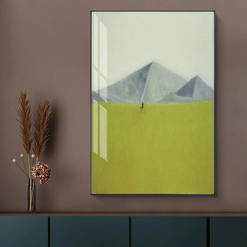 Minimalist Landscape Wall Art Fine Art Canvas Prints - Colorful Abstract Pictures For Living Room Dining Room Art For Contemporary Interiors