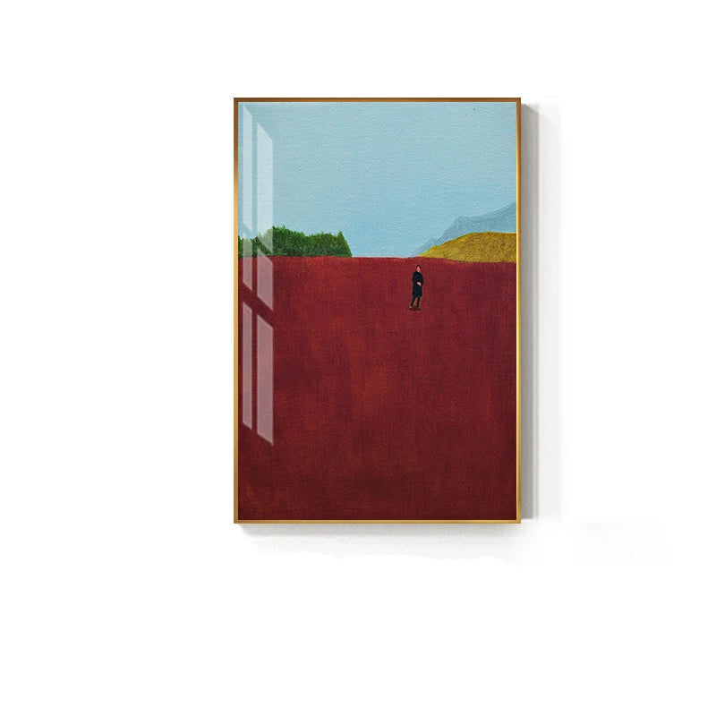 Minimalist Landscape Wall Art Fine Art Canvas Prints - Colorful Abstract Pictures For Living Room Dining Room Art For Contemporary Interiors
