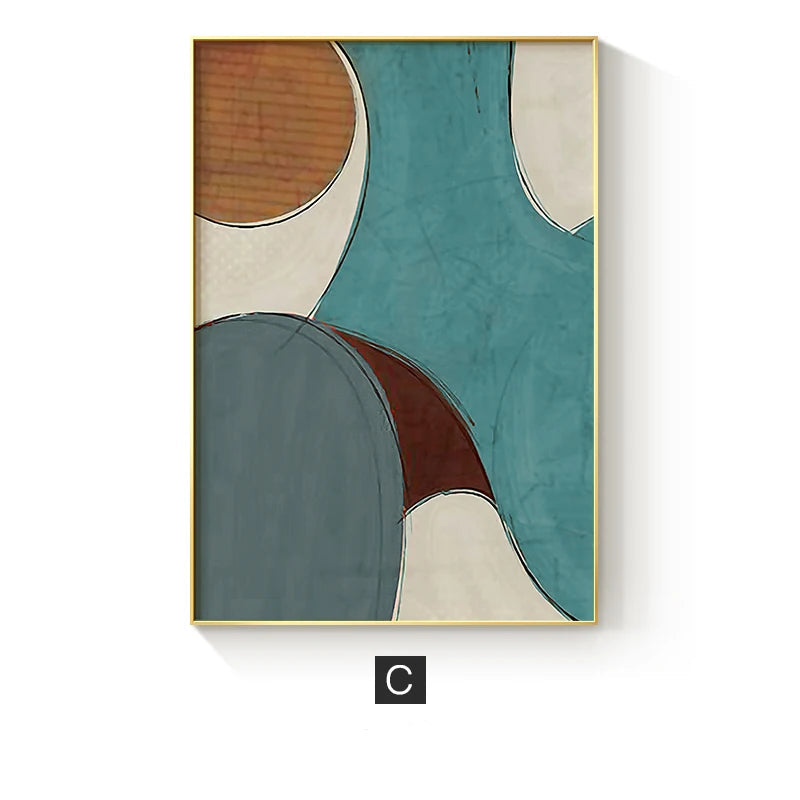 Modern Colors Geometric Abstract Wall Art Fine Art Canvas Prints - Colorful Artwork For Living Room Bedroom Dining Room Art For Contemporary Interiors
