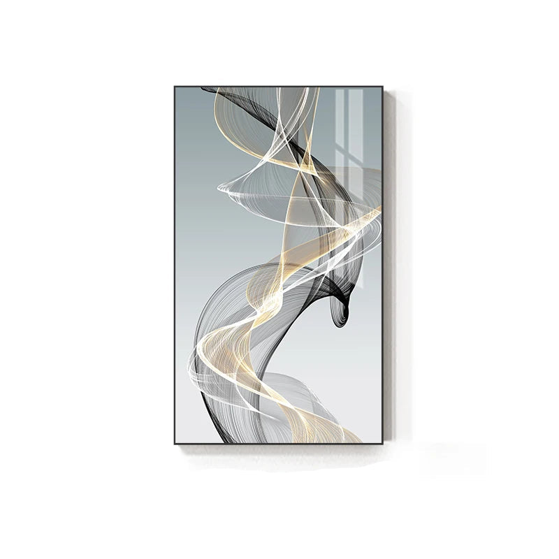 Minimalist Abstract Flowing Lines Wall Art Fine Art Canvas Prints - Modern Art For Living Room Dining Room Home Office Art Decor
