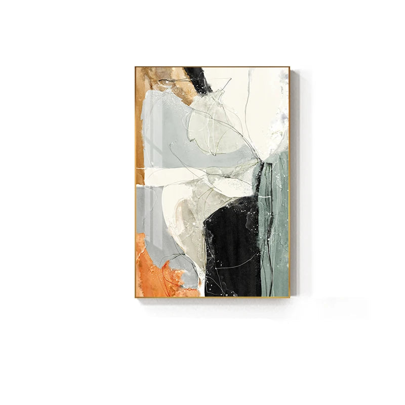 Nordic Color Chaos Abstract Wall Art Fine Art Canvas Prints - Art For Modern Apartment Living Room Hallway Foyer Art For Contemporary Interiors
