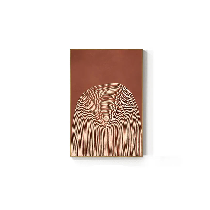 Modern Blue Terracotta Lines Abstract Wall Art Fine Art Canvas Prints - Contemporary Artworks For Dining Room Living Room Stylish Art For New Apartments