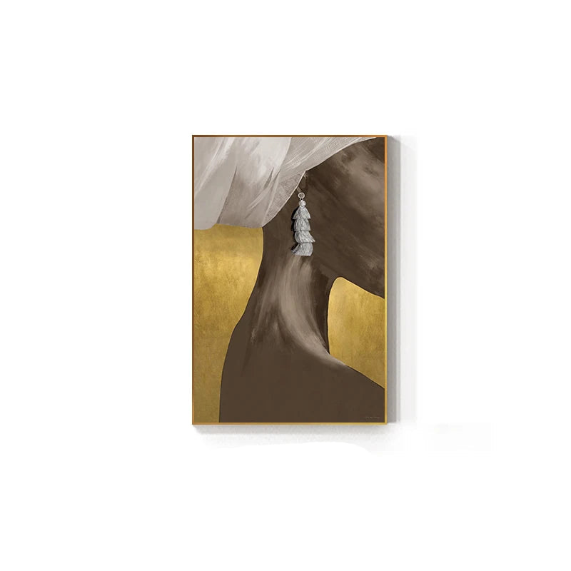 African Girl With Earring Wall Art Fine Art Canvas Prints - Modern Luxury Fashion Posters Pictures For Living Room Bedroom Contemporary Boutique Salon Art Decor