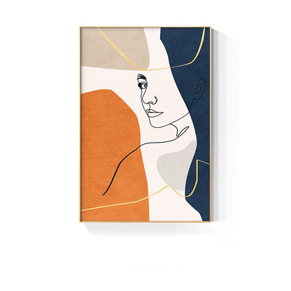 Modern Abstract Line Art Figure Art Fine Art Canvas Prints - Boutique Fashion Art For Living Room Bedroom Contemporary Salon Art Decor