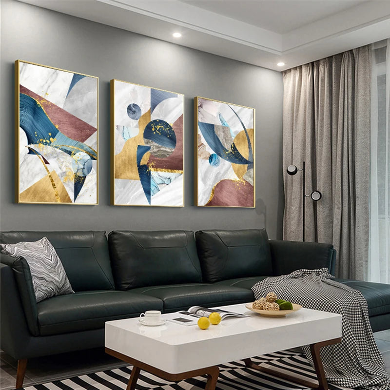 Modern Color Splash Abstract Wall Art Fine Art Canvas Prints - Pictures For Living Room Dining Room Art For Contemporary Interiors