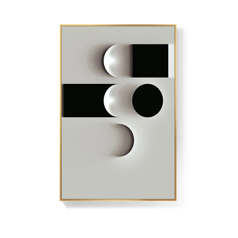 Minimalist Modern Aesthetics Abstract Geometric Wall Art Fine Art Canvas Prints - Pictures For Modern Apartment Living Room Dining Room Contemporary Bedroom Decor