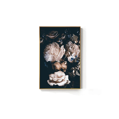 Modern Simple Pink Floral Wall Art Fine Art Canvas Prints - Scandinavian Style Botanic Pictures For Living Room Dining Room Kitchen Art Decor For Contemporary Interiors