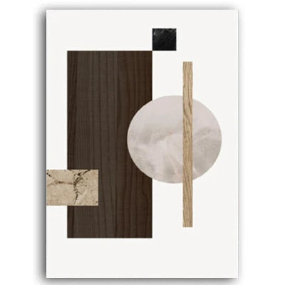 Modern Architectural Abstract Geometric Wall Art Fine Art Canvas Prints - Neutral Color Artworks For Living Room Dining Room Art For Contemporary Interiors