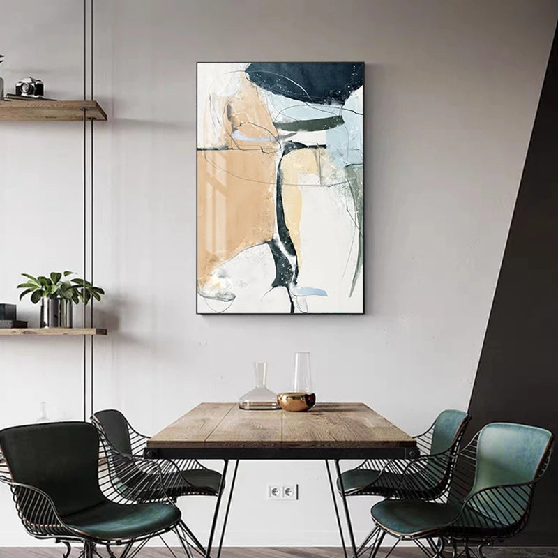 Nordic Color Chaos Abstract Wall Art Fine Art Canvas Prints - Art For Modern Apartment Living Room Hallway Foyer Art For Contemporary Interiors