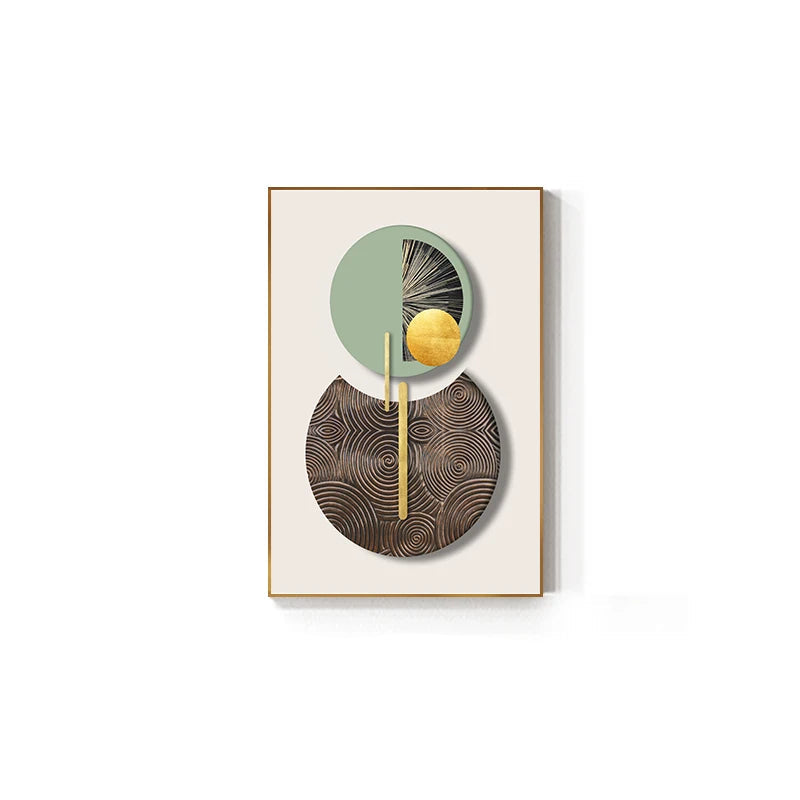 Modern Aesthetics Abstract Geometric Circles Wall Art Fine Art Canvas Prints - Modern Art For Living Room Dining Room Home Office Art For Contemporary Interiors