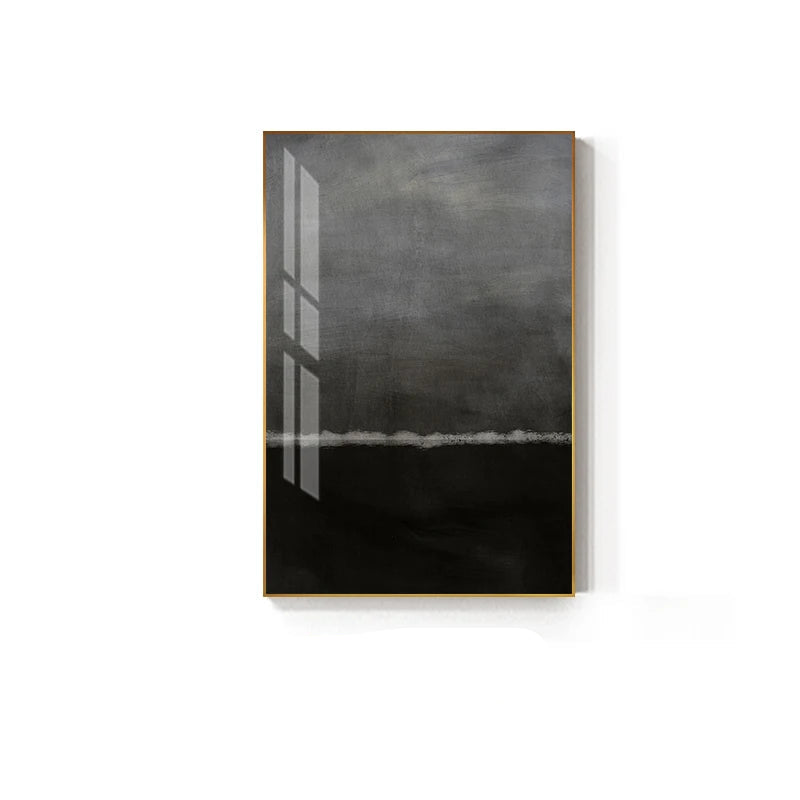 Bold Black Blue Minimalist Urban Abstract Wall Art Fine Art Canvas Prints - Modern Art For Living Room Dining Room Bedroom Art For Contemporary Interiors