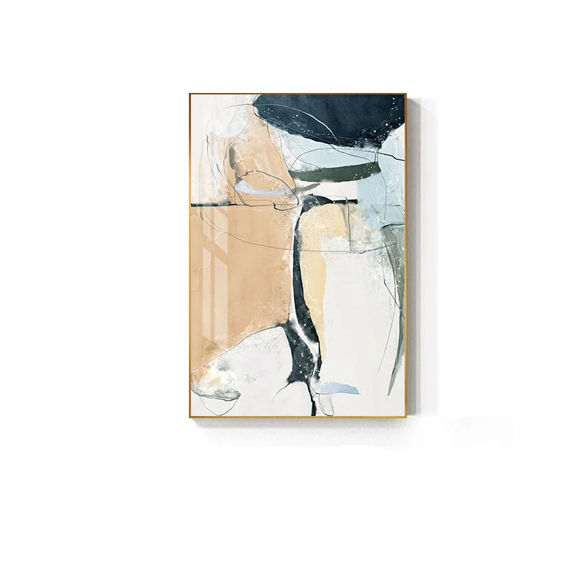 Nordic Color Chaos Abstract Wall Art Fine Art Canvas Prints - Art For Modern Apartment Living Room Hallway Foyer Art For Contemporary Interiors