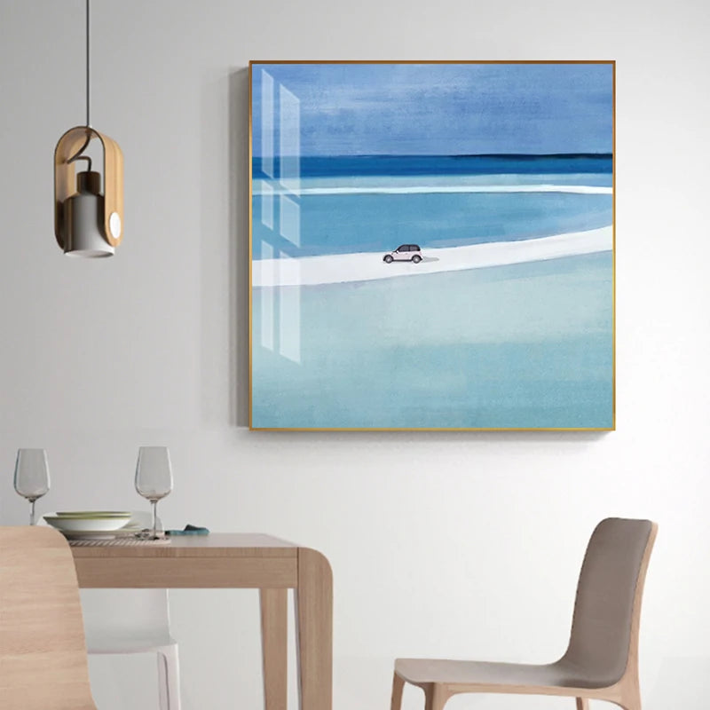 Mountain Beach Desert Minimalist Abstract Landscape Wall Art Fine Art Canvas Prints - Modern Art For Living Room Dining Room Bedroom Art For Contemporary Interiors