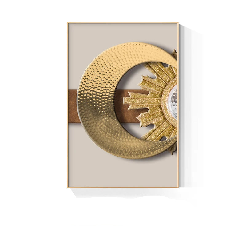 Modern Aesthetics Abstract Celestial Geometry Wall Art Fine Art Canvas Prints - Picture For Living Room Bedroom Art For Contemporary Home and Office Interior Design