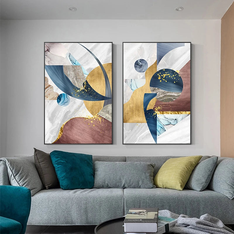 Modern Color Splash Abstract Wall Art Fine Art Canvas Prints - Pictures For Living Room Dining Room Art For Contemporary Interiors
