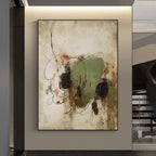 Large Modern Abstract Brushstroke Canvas Print Wall Art – Earthy Neutral Unframed Painting for Contemporary Living Room & Office Interior Decor