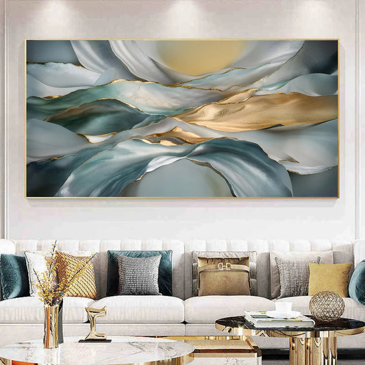 Light Luxury Abstract Biomorphic Ribbon Wall Art Fine Art Canvas Print - Modern Art For Living Room Above The Sofa Bedroom Contemporary Art For Above The Bed