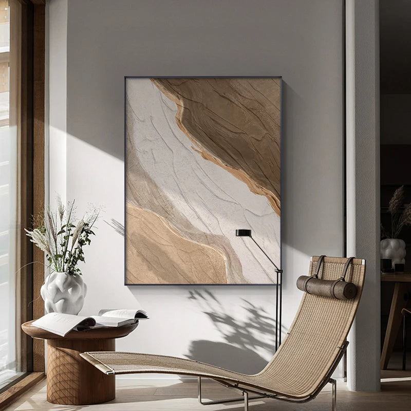 Earthy Tones Green Brown Abstract Wall Art Fine Art Canvas Prints - Art For Modern Apartment Living Room Dining Room Art For Contemporary Interiors