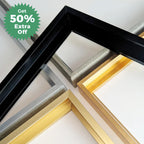 Luxury Metal Picture Frame 60x90 50x70 40x50cm etc Titanium Gold Brushed Silver Aluminium Black - DIY Picture Framing Kit For Canvas Prints + Wooden Inner Frame