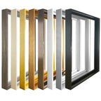 DIY Luxury Picture Frame Kit 60x90cm 50x70cm 40x50cm etc Titanium Gold Teak Walnut Brushed Silver Aluminium Black - DIY Picture Framing Kit For Canvas Prints + Wooden Inner Frame