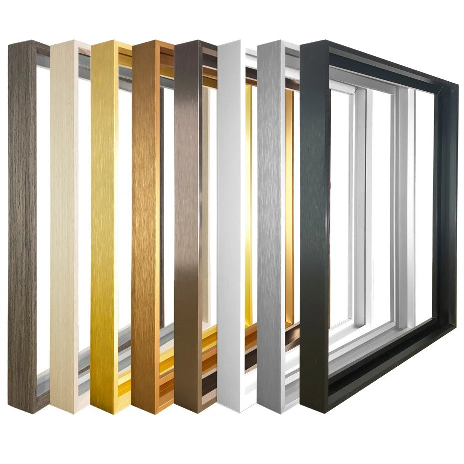 DIY Luxury Picture Frame Kit 60x90cm 50x70cm 40x50cm etc Titanium Gold Teak Walnut Brushed Silver Aluminium Black - DIY Picture Framing Kit For Canvas Prints + Wooden Inner Frame