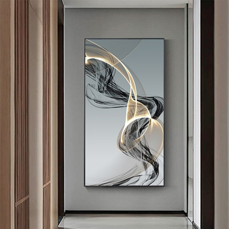 Minimalist Abstract Flowing Lines Wall Art Fine Art Canvas Prints - Modern Art For Living Room Dining Room Home Office Art Decor