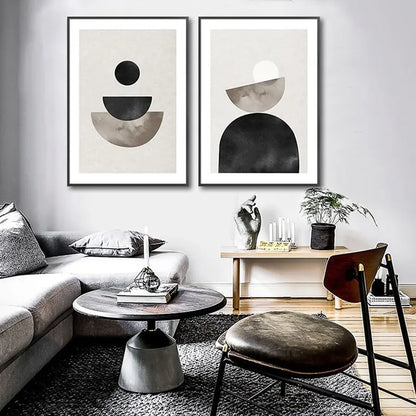 Minimalist Abstract Geometric Wall Art Fine Art Canvas Prints - Art For Contemporary Apartment Living Room Bedroom Dining Room Art For Modern Living