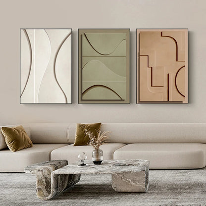 Minimalist Abstract Geometric Wall Art Fine Art Canvas Prints - Modern Art For Living Room Dining Room Bedroom Art For Contemporary Home Office Interiors
