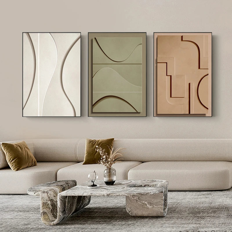 Minimalist Abstract Geometric Wall Art Fine Art Canvas Prints - Modern Art For Living Room Dining Room Bedroom Art For Contemporary Home Office Interiors