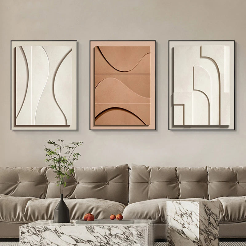 Minimalist Abstract Geometric Wall Art Fine Art Canvas Prints - Modern Art For Living Room Dining Room Bedroom Art For Contemporary Home Office Interiors