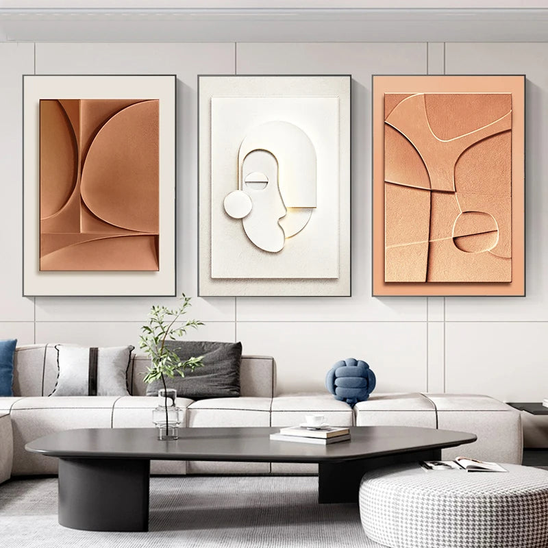 Minimalist Design Geometric Abstract Wall Art Fine Art Canvas Prints - Modern Art For Living Room Dining Room Art For Contemporary Interiors