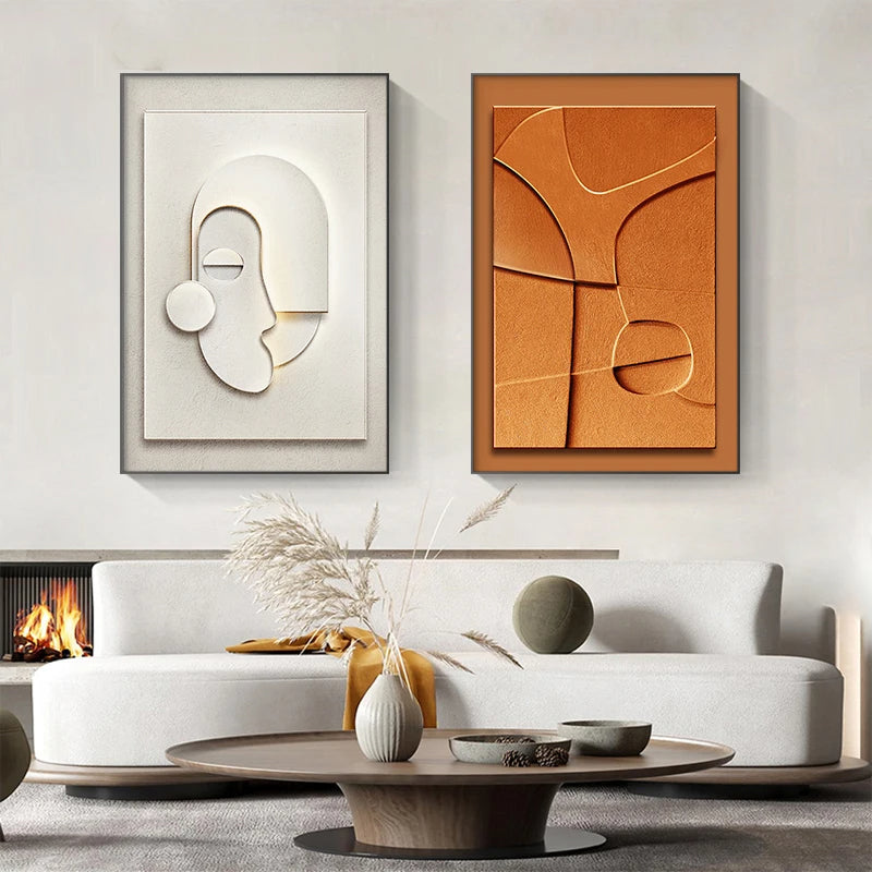 Minimalist Design Geometric Abstract Wall Art Fine Art Canvas Prints - Modern Art For Living Room Dining Room Art For Contemporary Interiors