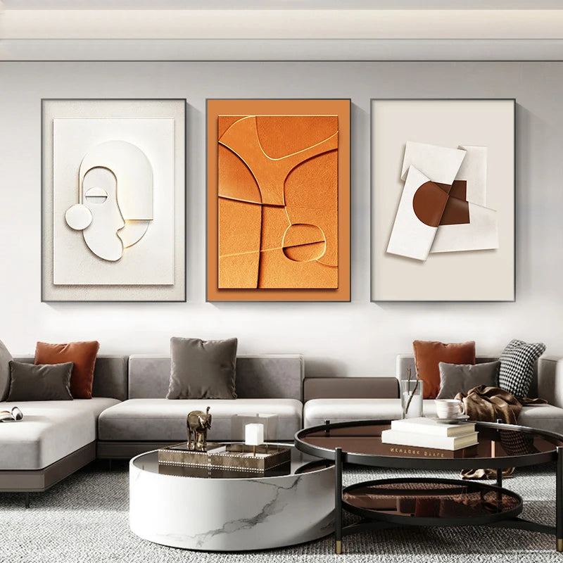 Minimalist Design Geometric Abstract Wall Art Fine Art Canvas Prints - Modern Art For Living Room Dining Room Art For Contemporary Interiors