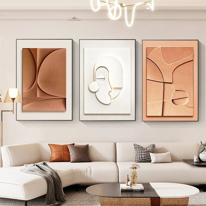 Minimalist Design Geometric Abstract Wall Art Fine Art Canvas Prints - Modern Art For Living Room Dining Room Art For Contemporary Interiors