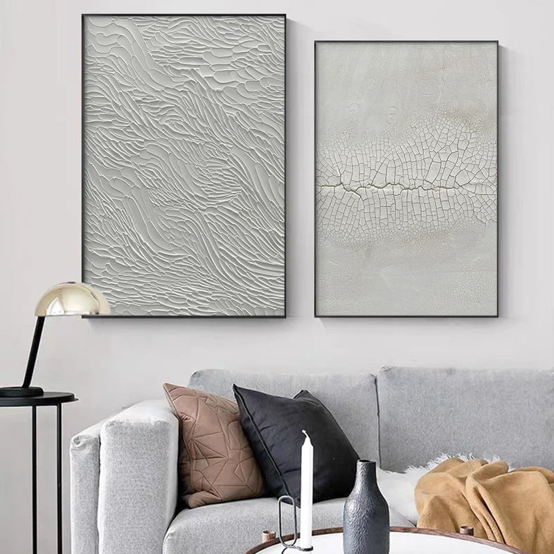Minimalist Grey Urban Textural Abstract Wall Art Fine Art Canvas Print - Modern Art For Living Room Office Foyer Art For Contemporary Interiors