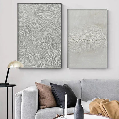 Minimalist Grey Urban Textural Abstract Wall Art Fine Art Canvas Print - Modern Art For Living Room Office Foyer Art For Contemporary Interiors