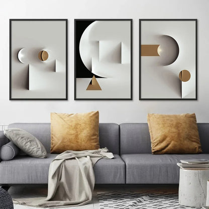 Minimalist Modern Aesthetics Abstract Geometric Wall Art Fine Art Canvas Prints - Pictures For Modern Apartment Living Room Dining Room Contemporary Bedroom Decor