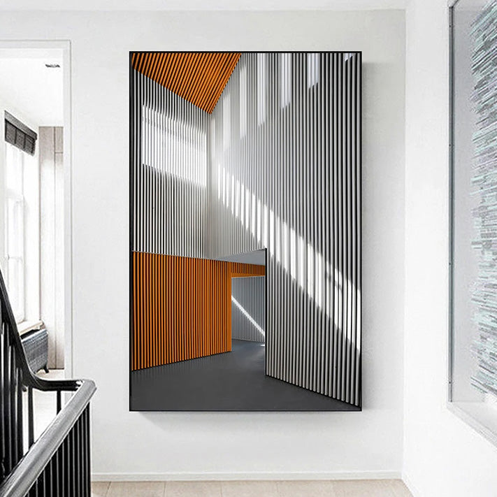 Modern Abstract Architectural Wall Art Fine Art Canvas Prints - Pictures For Office Meeting Room Dining Room Foyer Art Decor