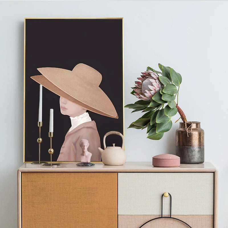 Modern Abstract Beauty Fashion Girl Figure Art Fine Art Canvas Prints - Pictures For Living Room Bedroom Boutique Salon Art Decor