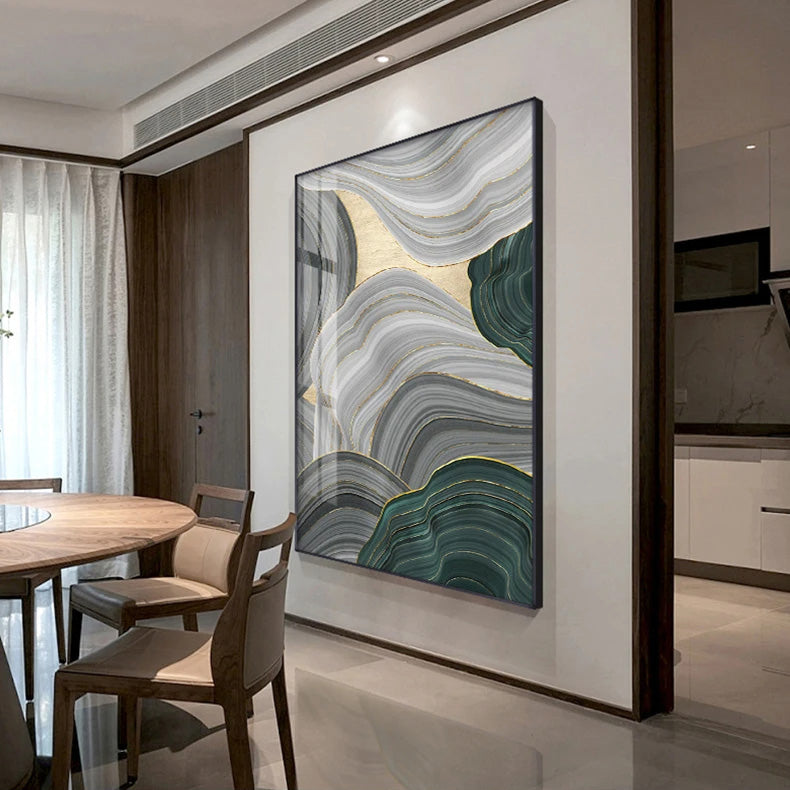 Modern Abstract Flowing Landscape Wall Art Fine Art Canvas Prints - Art For Modern Apartment Living Room Dining Room Foyer Art For Contemporary Home Decor