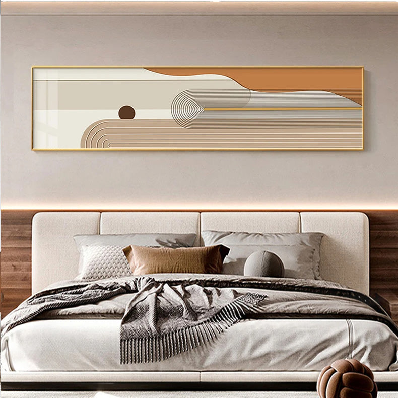 Modern Abstract Geometric Lines Wide Format Wall Art Fine Art Canvas Prints - Pictures For Above The Sofa Art For Above The Bed
