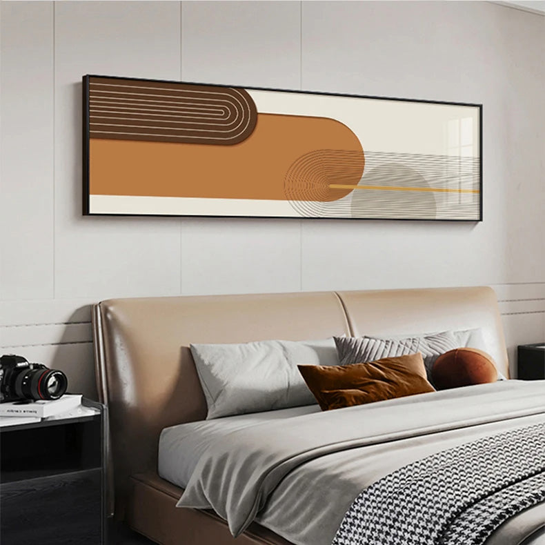 Modern Abstract Geometric Lines Wide Format Wall Art Fine Art Canvas Prints - Pictures For Above The Sofa Art For Above The Bed
