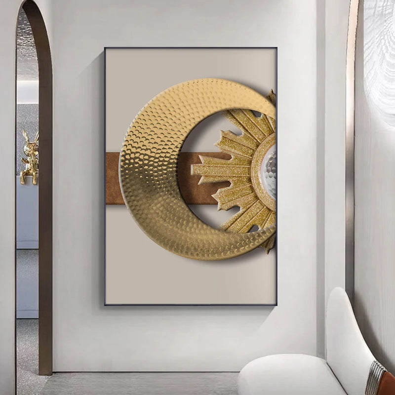 Modern Aesthetics Abstract Celestial Geometry Wall Art Fine Art Canvas Prints - Picture For Living Room Bedroom Art For Contemporary Home and Office Interior Design
