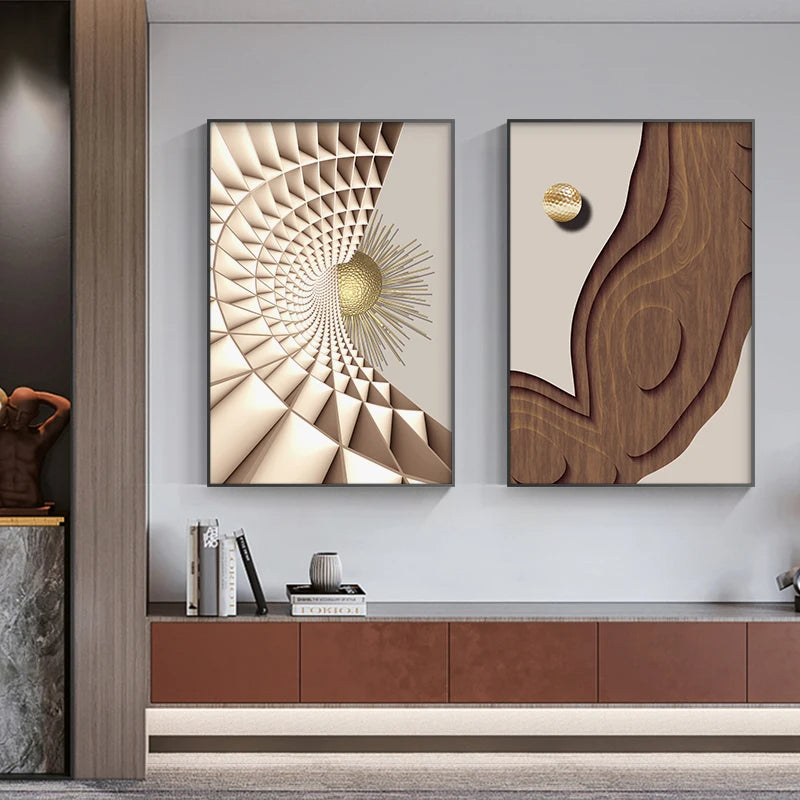 Modern Aesthetics Abstract Celestial Geometry Wall Art Fine Art Canvas Prints - Picture For Living Room Bedroom Art For Contemporary Home and Office Interior Design