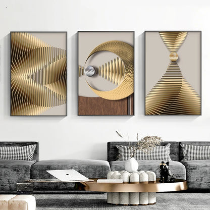 Modern Aesthetics Abstract Celestial Geometry Wall Art Fine Art Canvas Prints - Picture For Living Room Bedroom Art For Contemporary Home and Office Interior Design