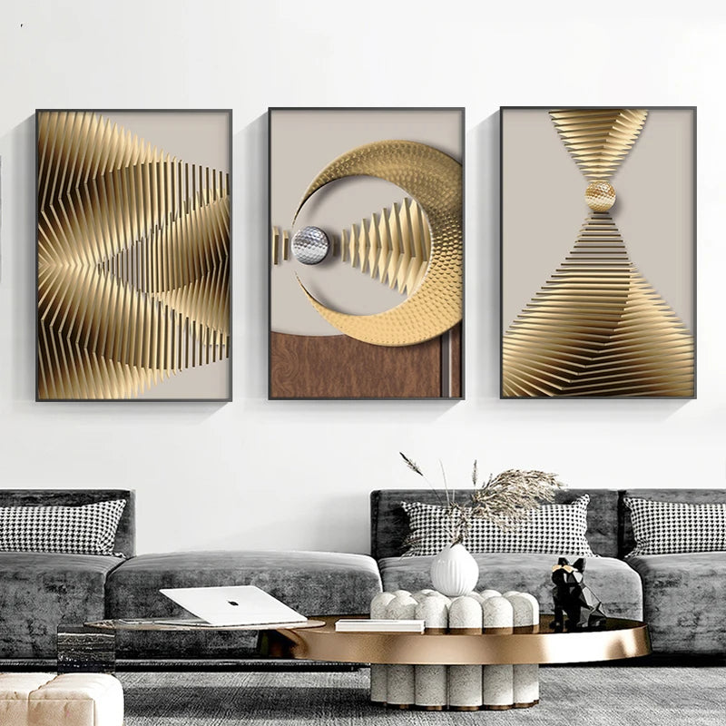 Modern Aesthetics Abstract Celestial Geometry Wall Art Fine Art Canvas Prints - Picture For Living Room Bedroom Art For Contemporary Home and Office Interior Design