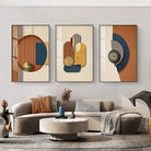 Modern Aesthetics Abstract Earth Geometry Wall Art Fine Art Canvas Prints - Modern Artworks For Living Room Dining Room Foyer Art For Modern Office Meeting Room