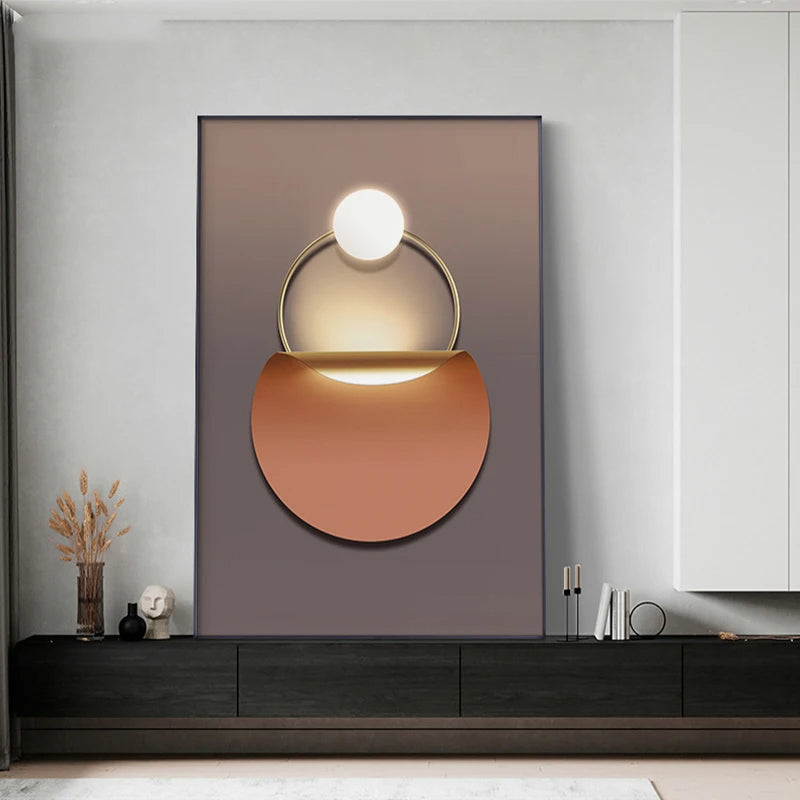 Modern Aesthetics Celestial Geometry Wall Art Fine Art Canvas Prints - Modern Artwork For Living Room Dining Room Home Office Art For Contemporary Interiors