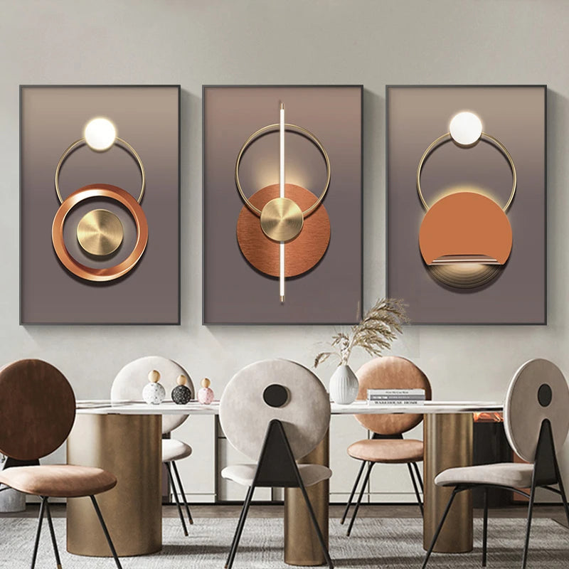 Modern Aesthetics Celestial Geometry Wall Art Fine Art Canvas Prints - Modern Artwork For Living Room Dining Room Home Office Art For Contemporary Interiors